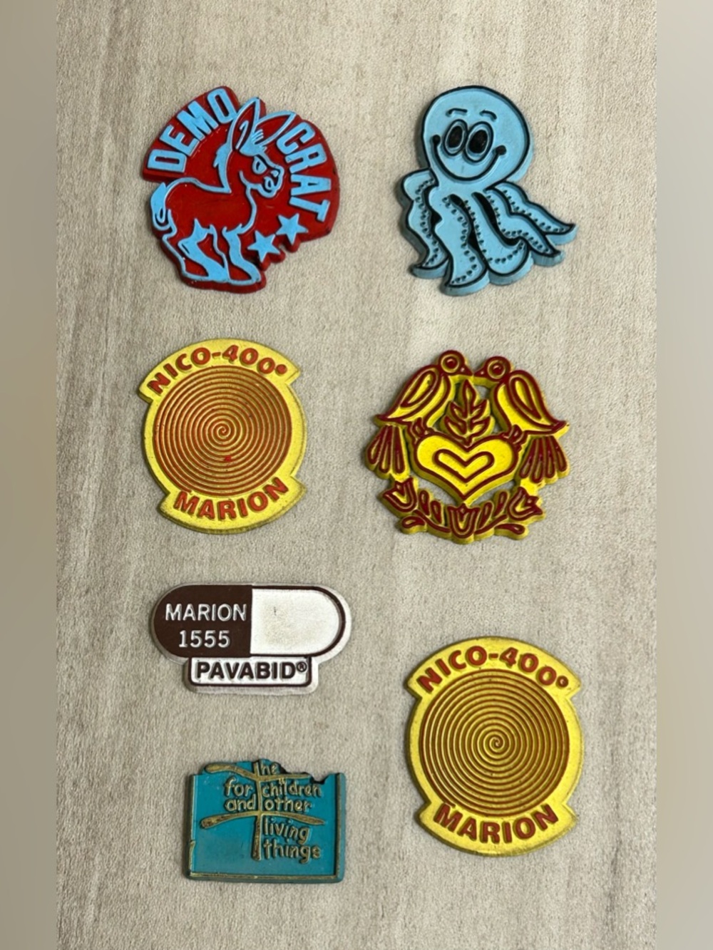 Lot of 7 Vintage Promotional Collectible Rubber Magnets